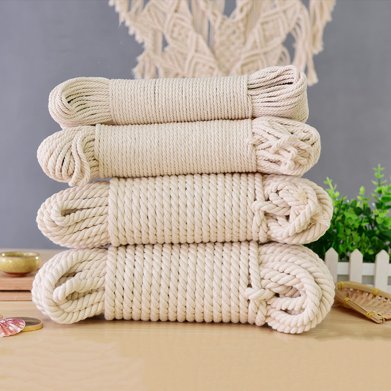 Macrame Cord Cotton - Cuerda trenzada de algodón Natural, cordón