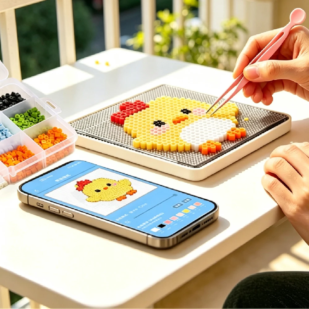 Art Craft App - Tablero Inteligente para Cuentas Fusibles, Bandeja