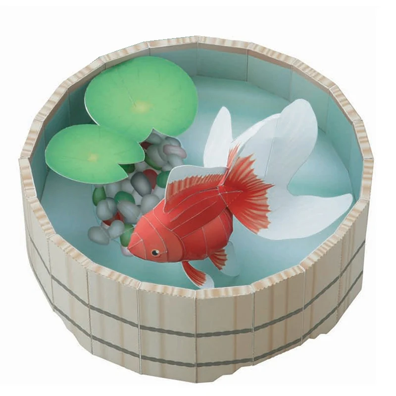 Art Craft Cardboard - Pez dorado, arte de Origami, Mini