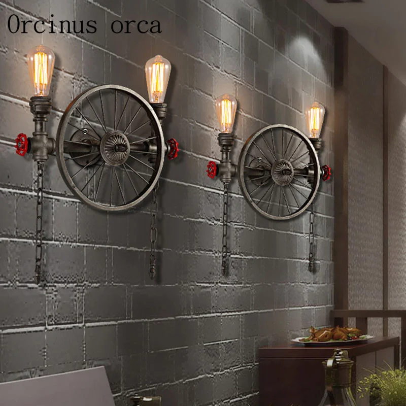 Art Craft Restaurant - Lámpara de pared de tubería de