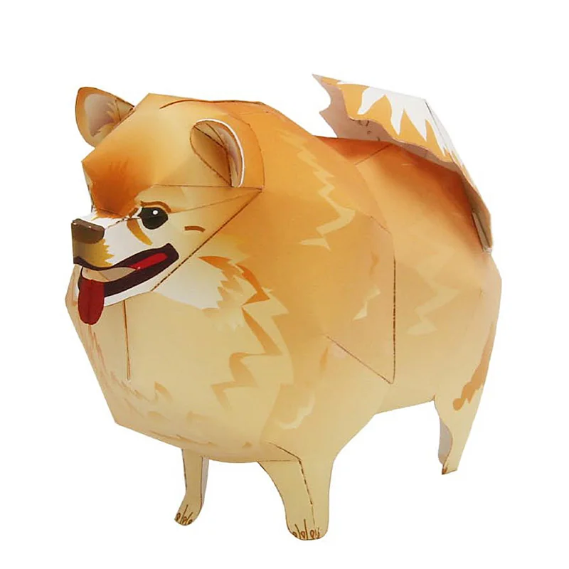 Art Craft Cardboard - Perro Pomerania plegable Origami Art Mini