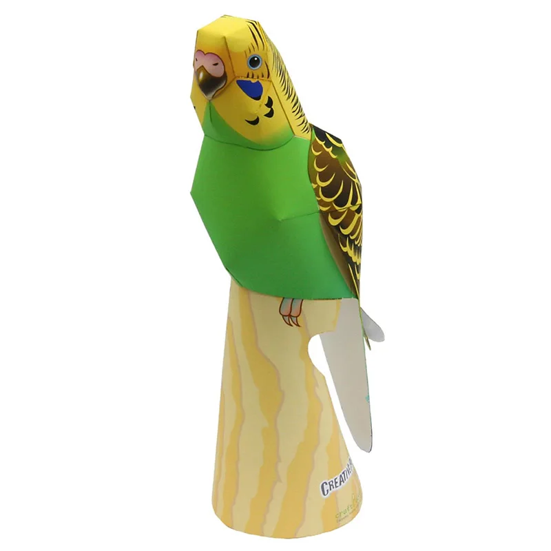Art Craft Cardboard - Budgerigar loro pájaro hecho a mano