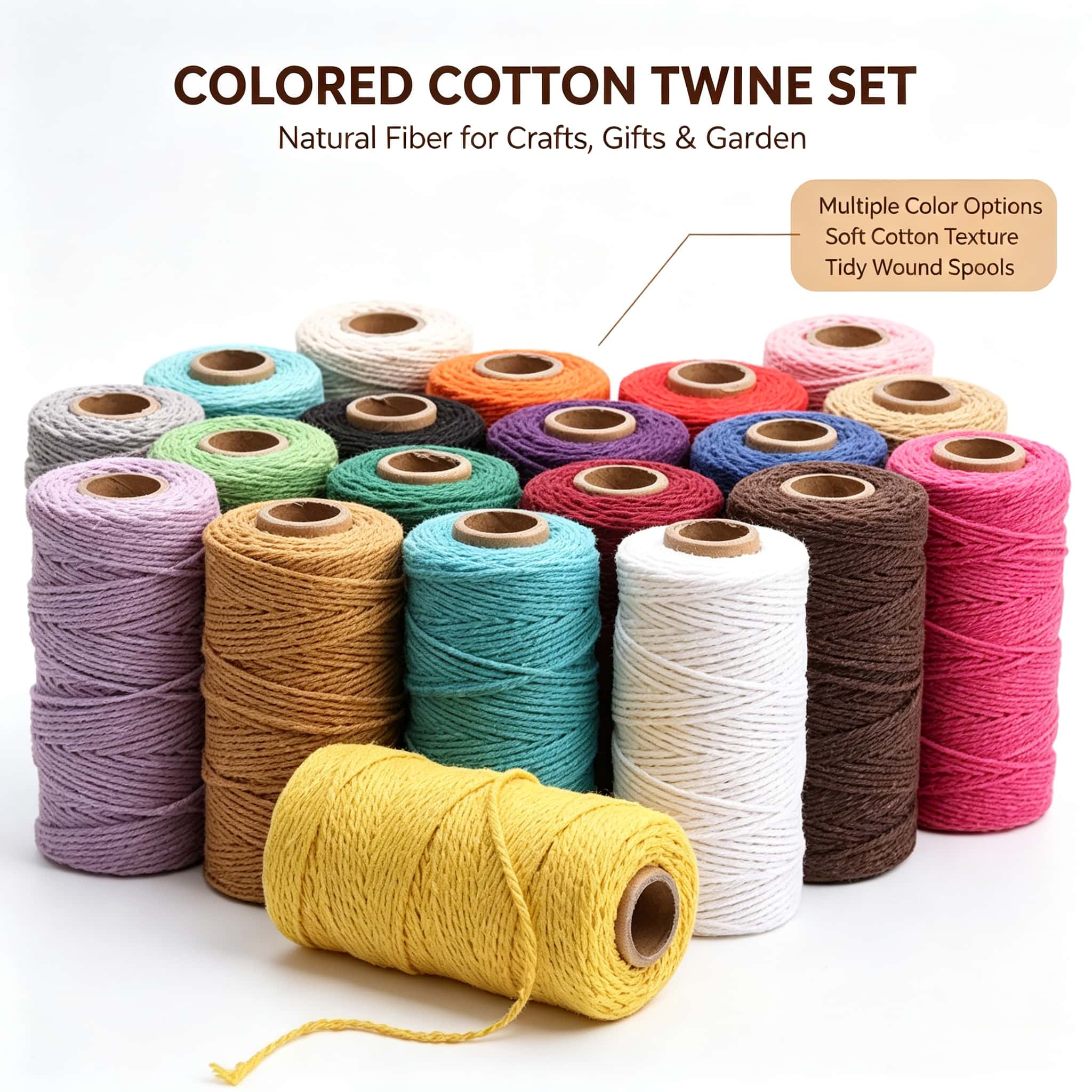 Macrame Cord Cotton - Cordel de Algodón de 2mm y